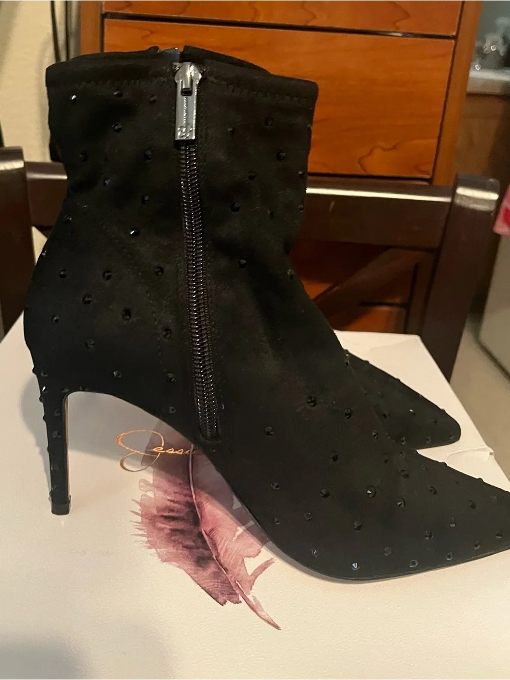 Jessica Simpson Semaja2 Rhinestone Pointed-Toe Ankle Boots New in Box!